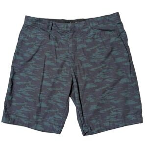THEORY Men Size 34 Blue Green Abstract Cotton 9" Shorts